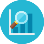 graph magnifier icon